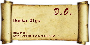 Dunka Olga névjegykártya